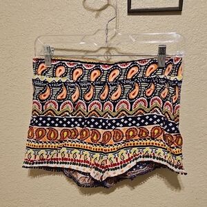 Olsenboye Multicolor Paisley High Waist Shorts